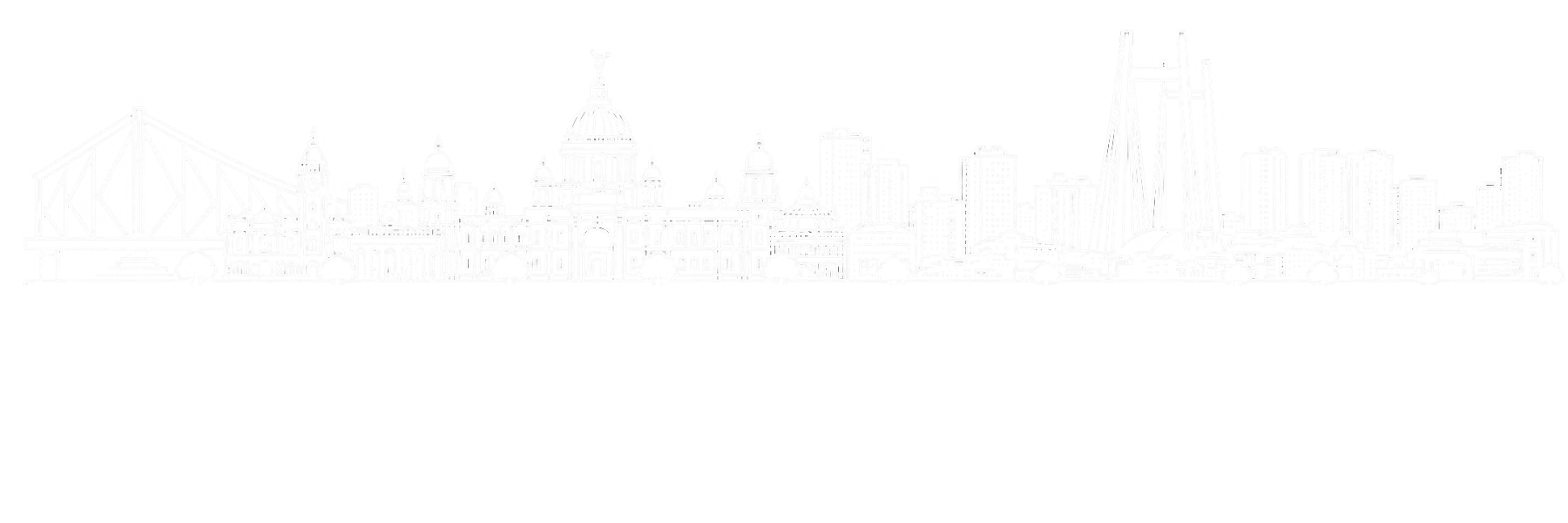 Illustrated Kolkata city skyline graphic on the Storyteller website