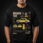 Holud Taxi Kolkata yellow cab graphic t-shirt, front print