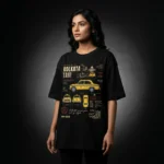 Holud Taxi Kolkata yellow cab graphic t-shirt, front print