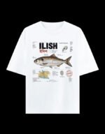 Ilish First Fish of the Rain Oversized graphic t-shirt from Kolkata, front print