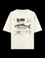 Ilish First Fish of the Rain Oversized graphic t-shirt from Kolkata, front print