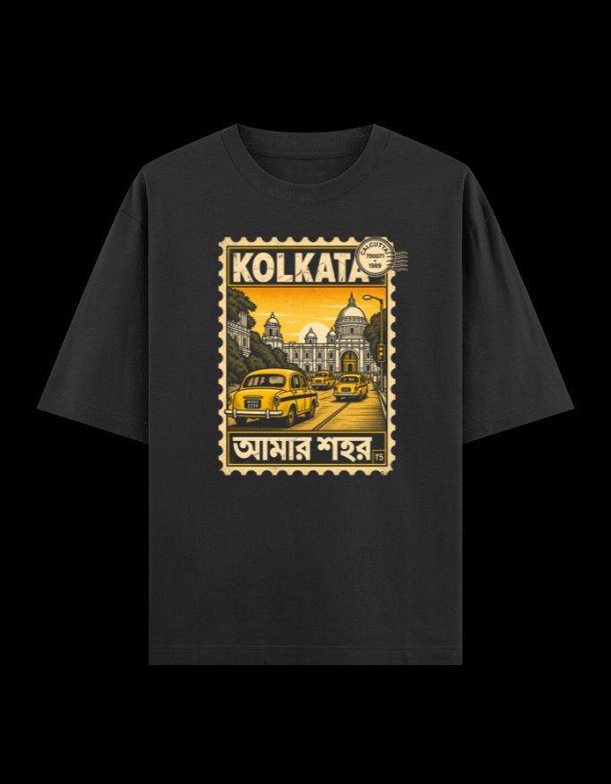 Kolkata This City Is Mine Oversized graphic t-shirt from Kolkata, front print Kolkata This City Is Mine Oversized graphic t-shirt from Kolkata, front print